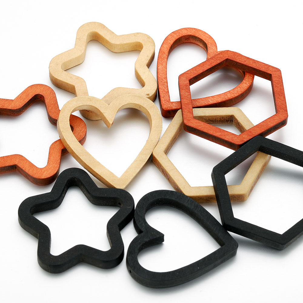 Pendant Blank Bezel - 10pcs Wood Heart Square Silicone Mold