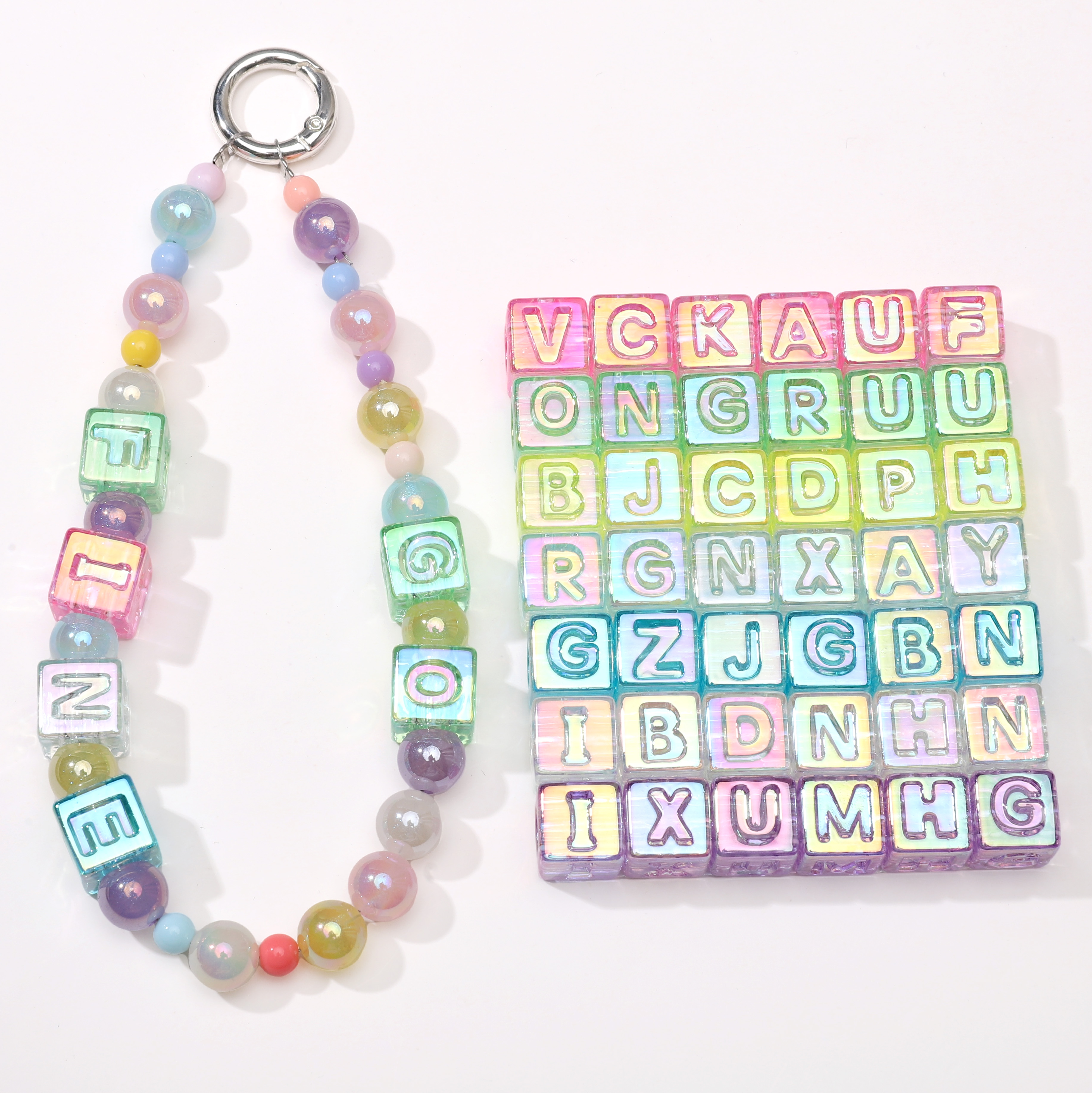 Jewelry Making For Birthday Party - 10Pcs beading Colorful Clear Letter Beads