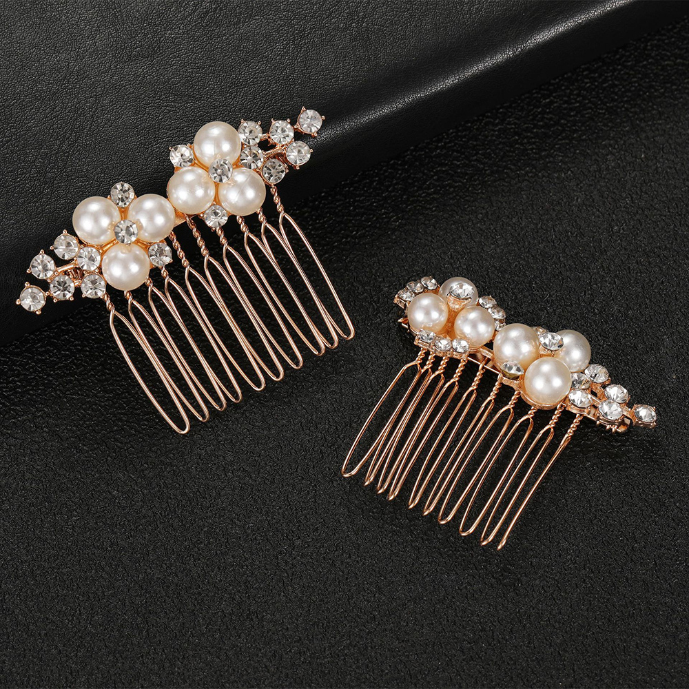 Jewelry Making With Beads - 2Pcs Simple Wedding Hair Combs Artificial