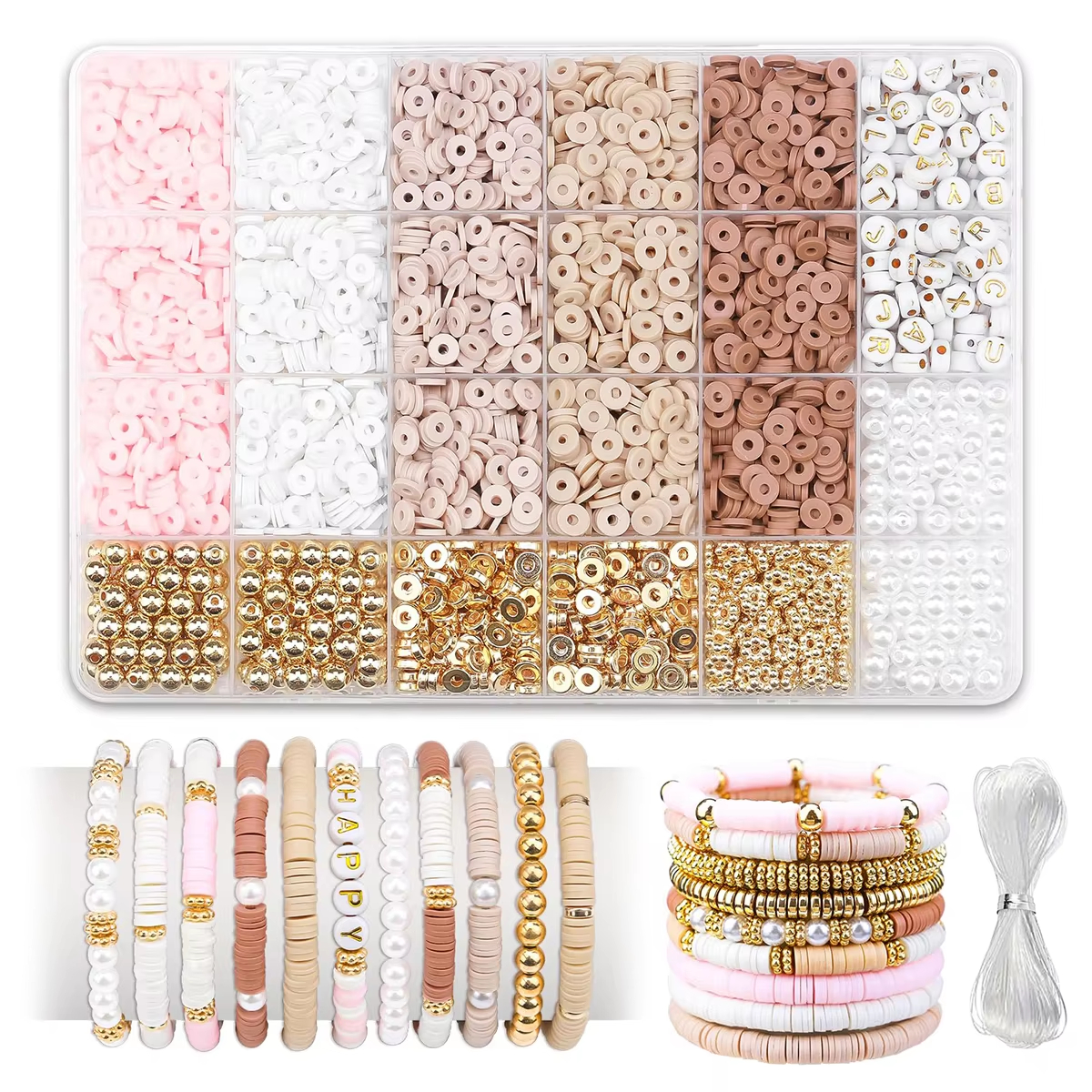 Jewelry Making Degree - 1970pcs light pink clay bead spacer