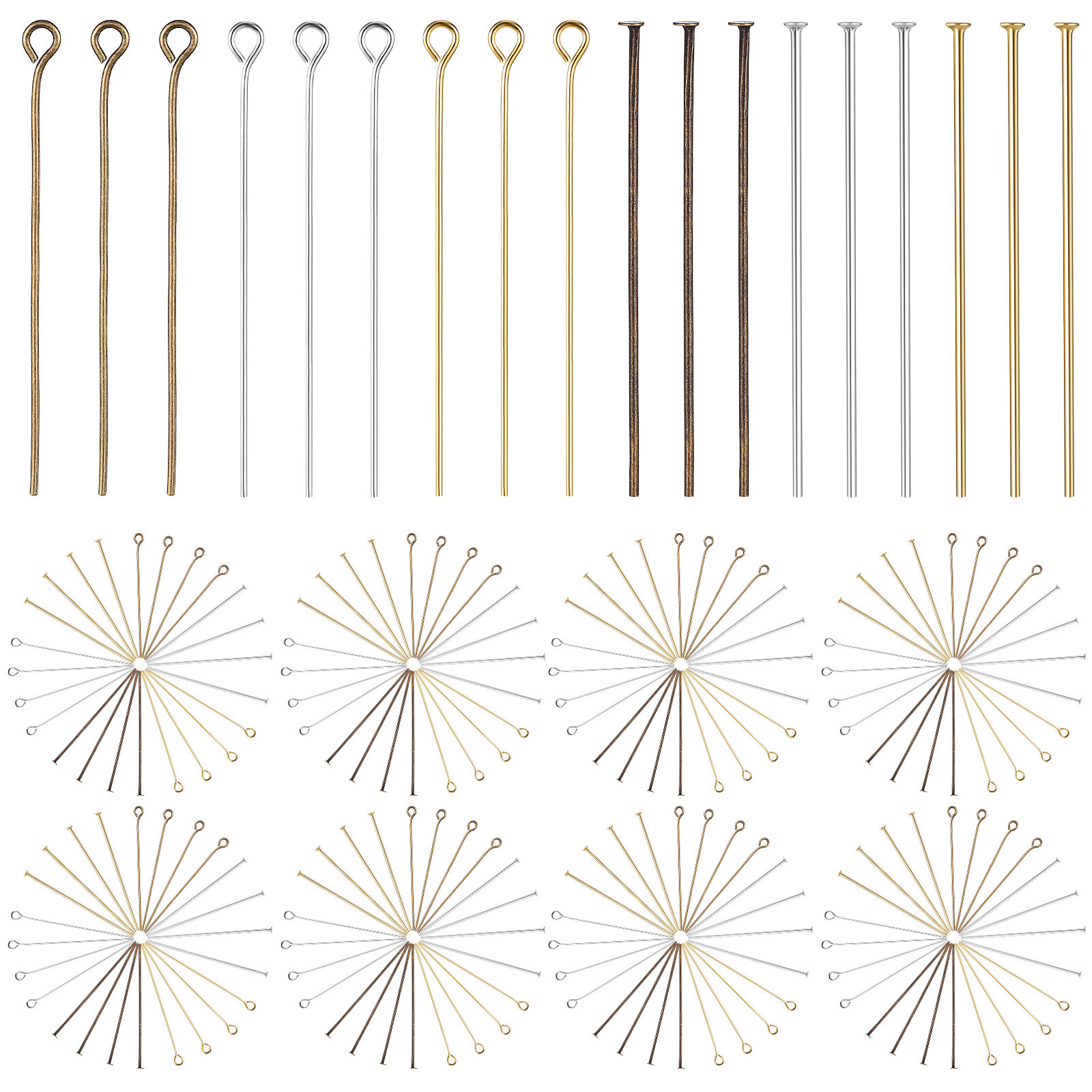 Jewelry Making Eye Pins - 1Set Jewelry Making Eye Pins Flat