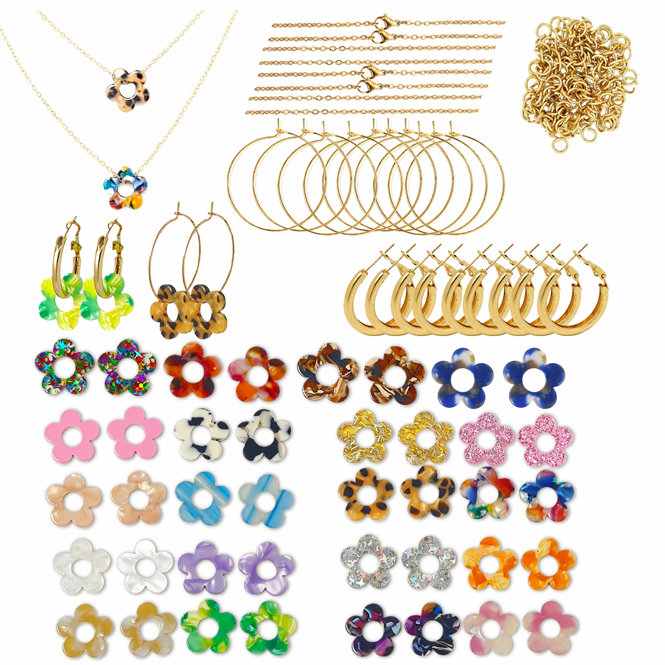 Jewelry Making Degree - Cute Colorful Sequin Acrylic Flower DIY
