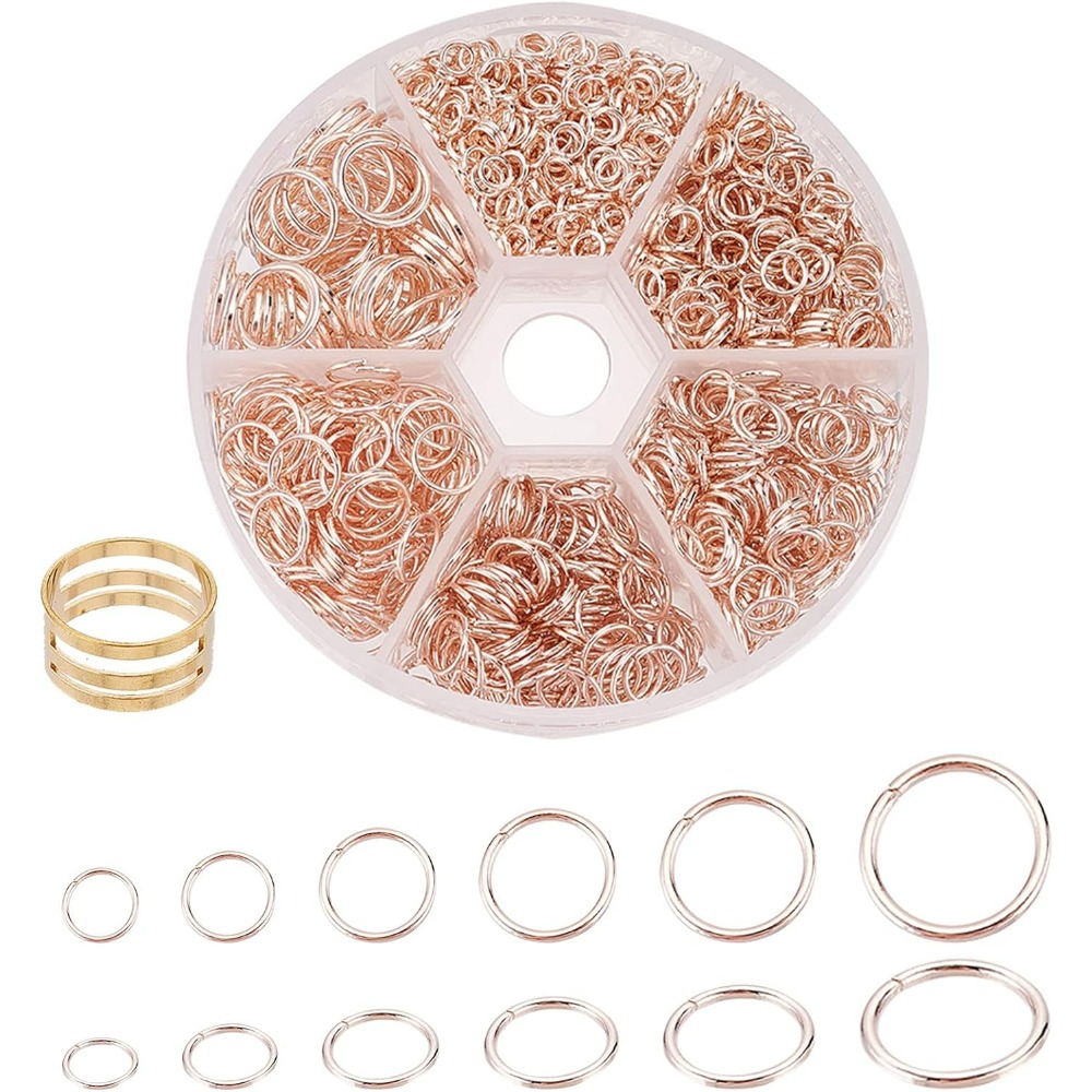 Jewelry Making Jump Rings - 1250pcs Jump Rings 6 Sizes Jewelry