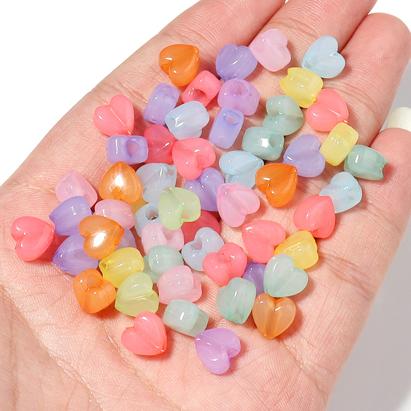 Jewelry Making 4 Year Old - 100pcs/Lot Candy Color Heart Shape Acrylic