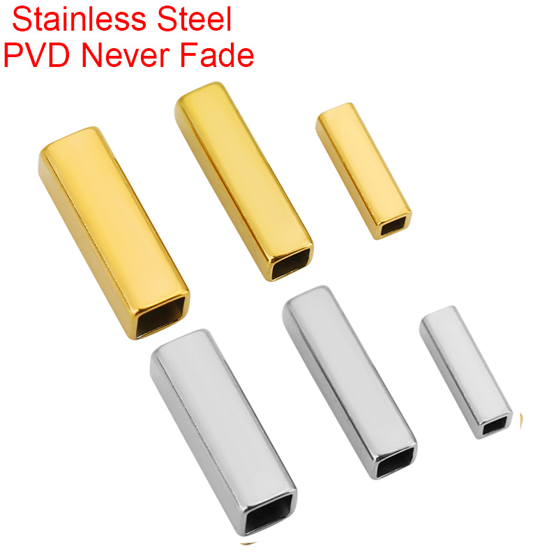 Jewelry Making Youtube - 10pcs Large Hole Stainless Steel Square