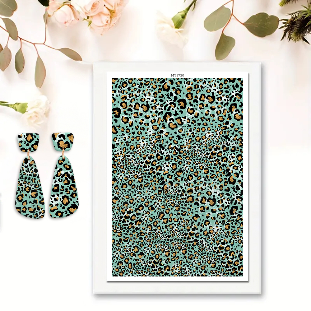 Jewelry Making For Birthday Party - 4pcs Transfer Paper Marble Leopard Print