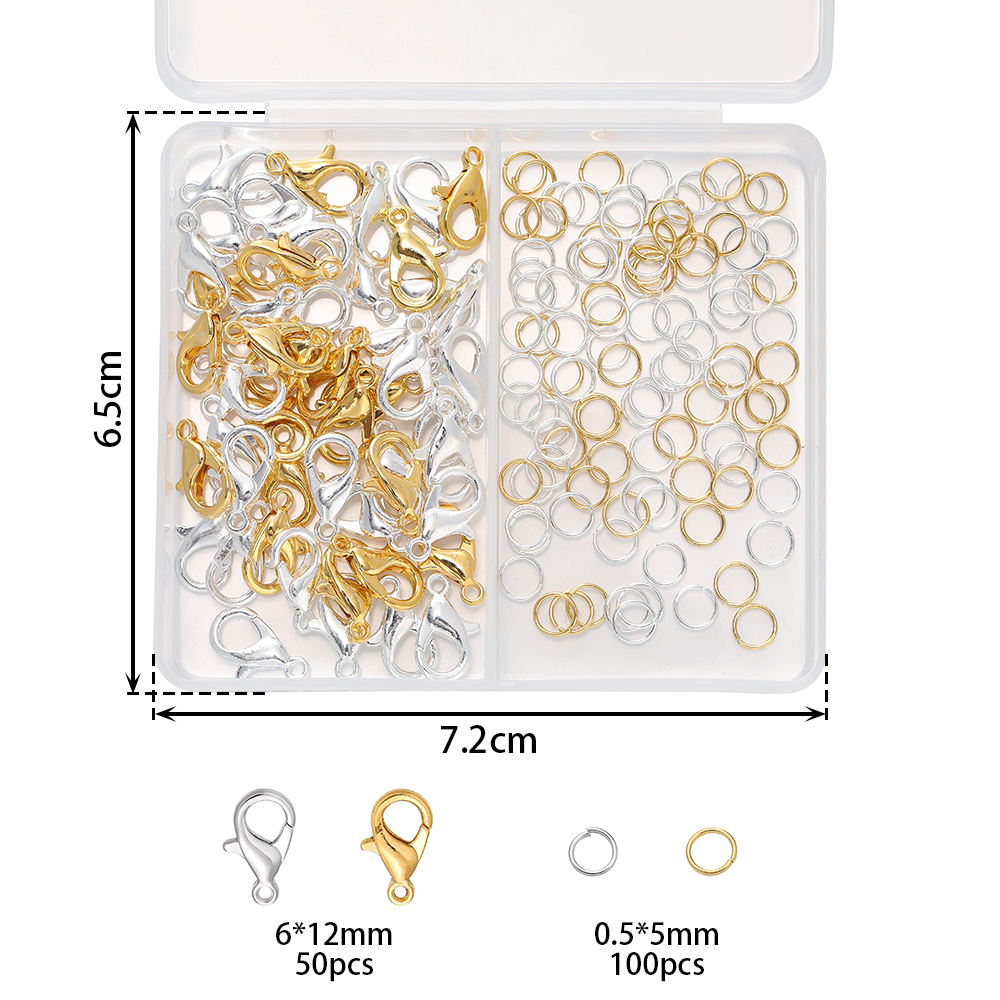 Jewelry Making Jump Rings - 1Box/Lot 2-Grid 18K Gold Color Plated