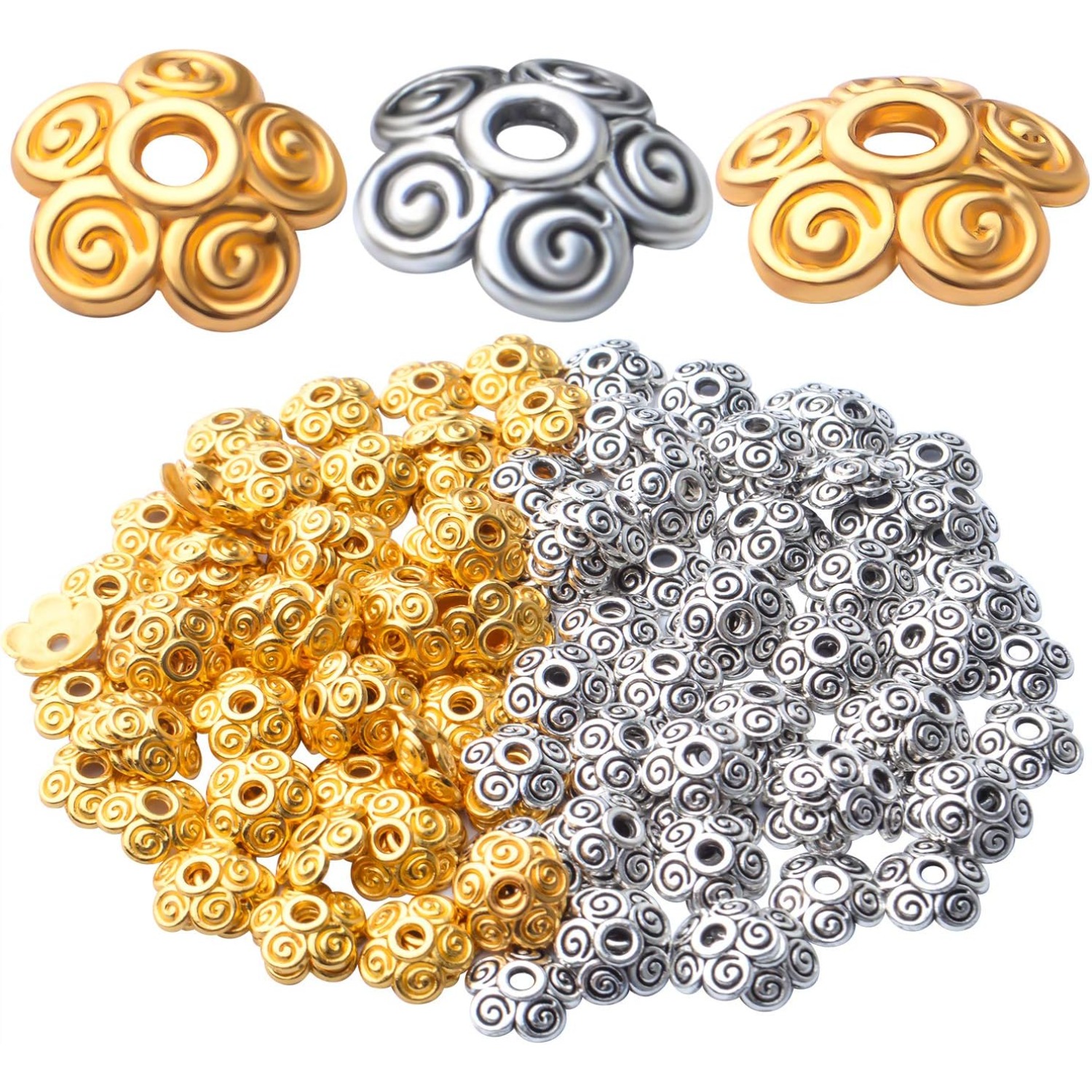 Jewelry Making Bali - 200pcs 10mm Tibetan Alloy Spacer Beads