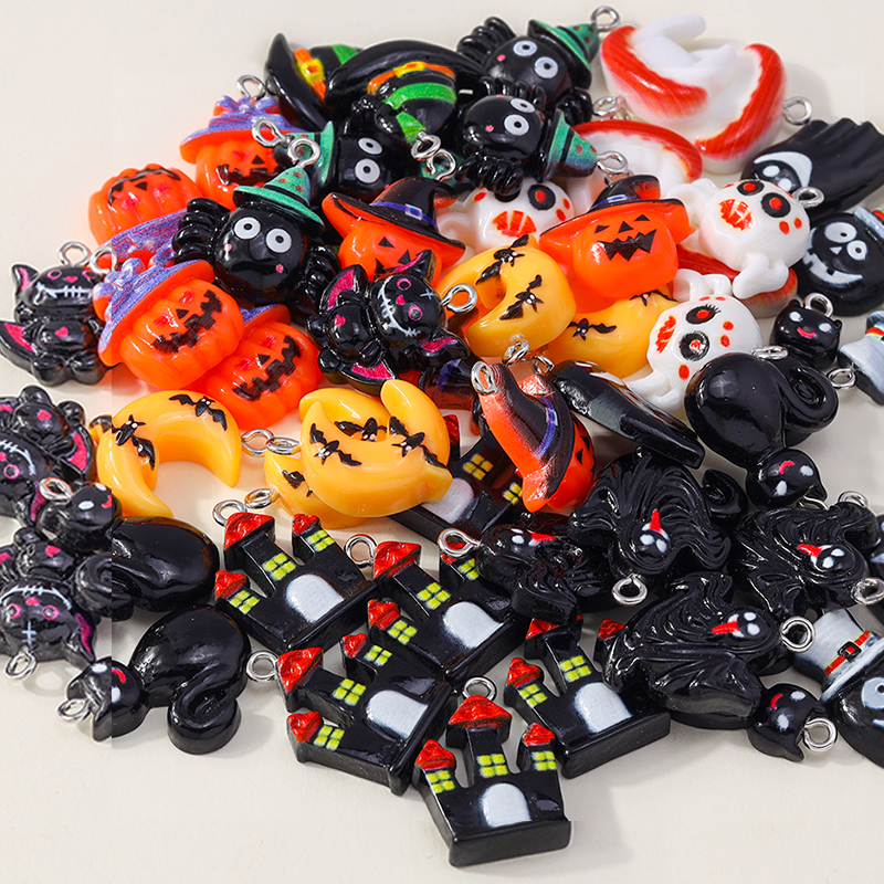 Jewelry Making Newcastle - Leslie 10Pcs New Resin Halloween Charms