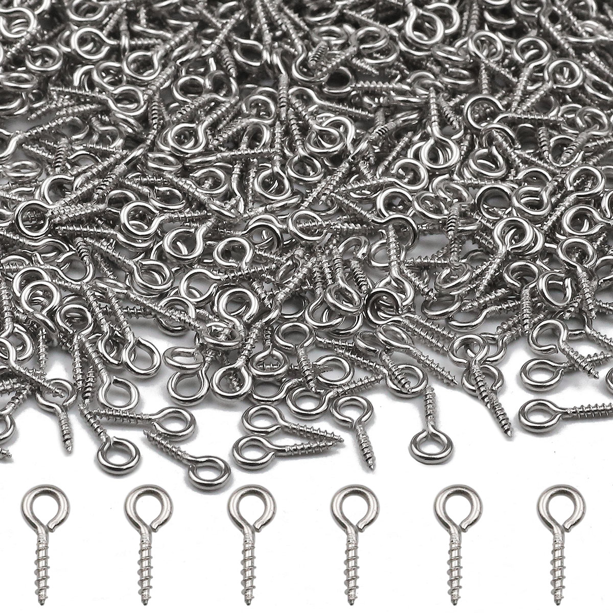 Jewelry Making Eye Pins - 100pcs 4x8/5x10/5x12mm Stainless Steel Mini Eye