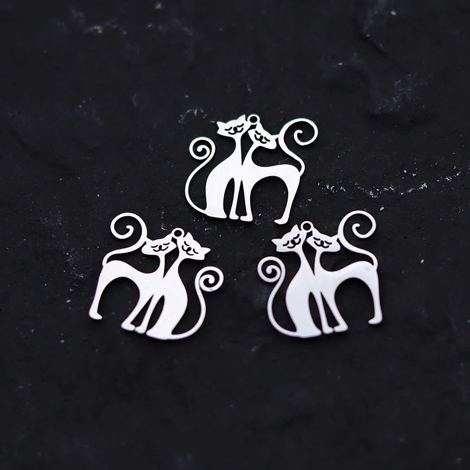 3pcs Cute Couple Cat Stainless – Jewelry Making For Couples recenzja i cena