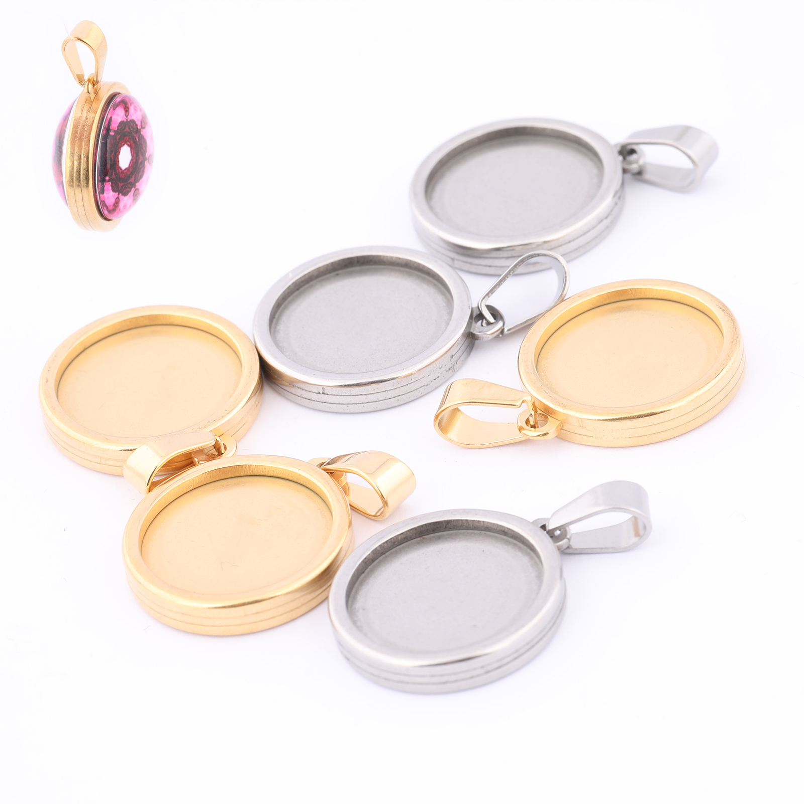 5pcs Stainless Steel Gold Plat – Pendant Blank Bezel recenzja i cena