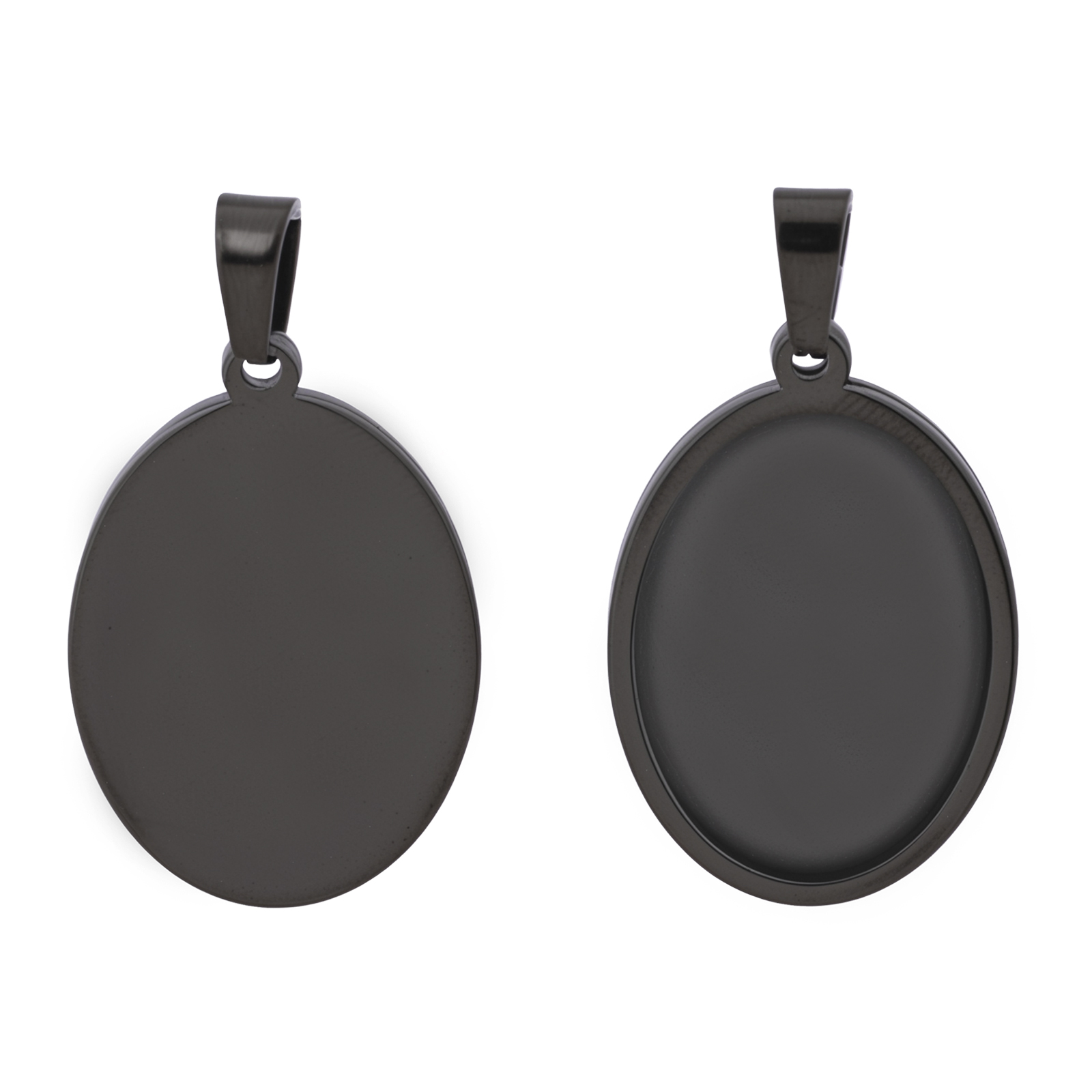 5pcs Stainless Steel Black Ova – Pendant Blank Bezel recenzja i cena