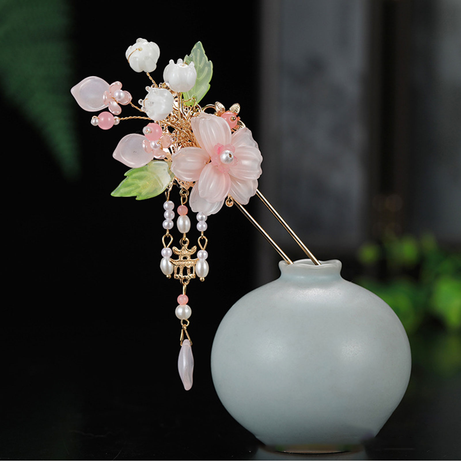 Elegant Pink Flower Hairpins R – Jewelry Making With Beads recenzja i cena