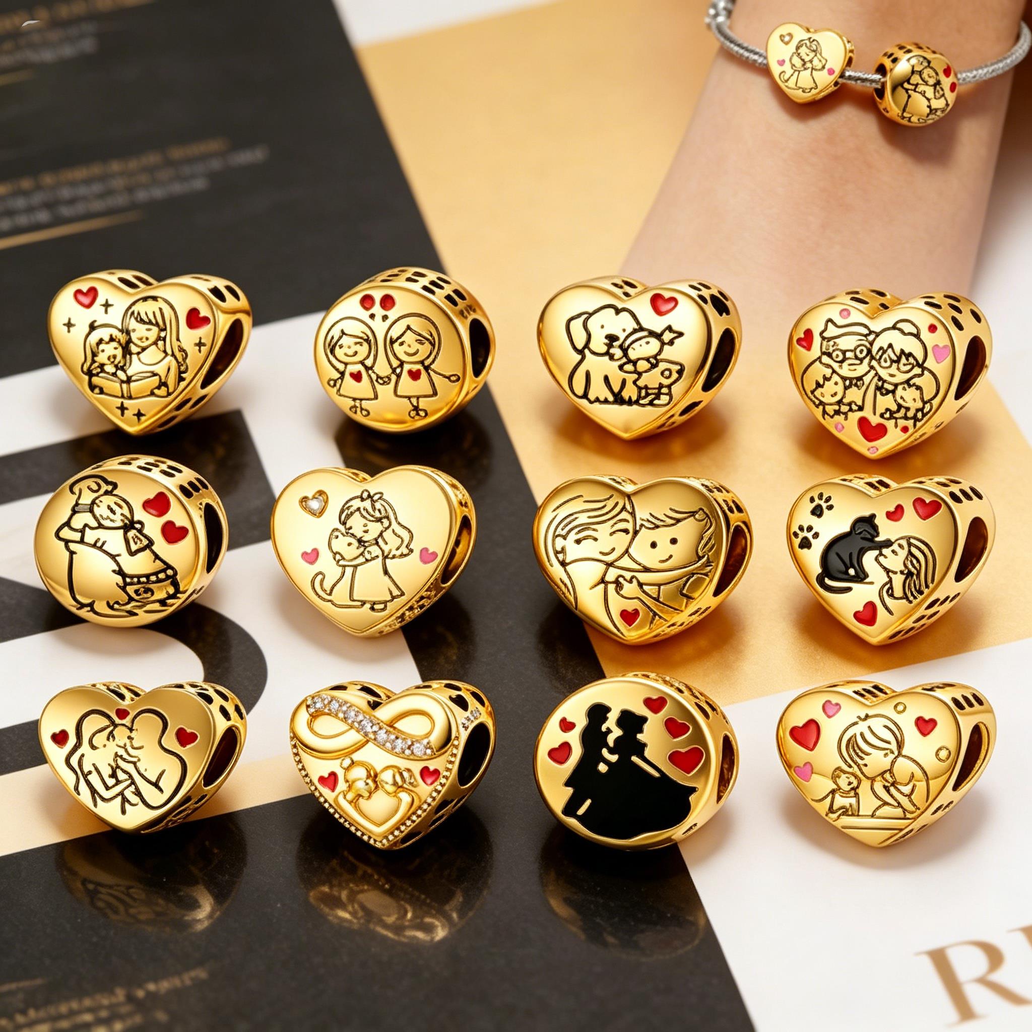 Gold Family Love Charms for Br – Jewelry Making 4 Year Old recenzja i cena