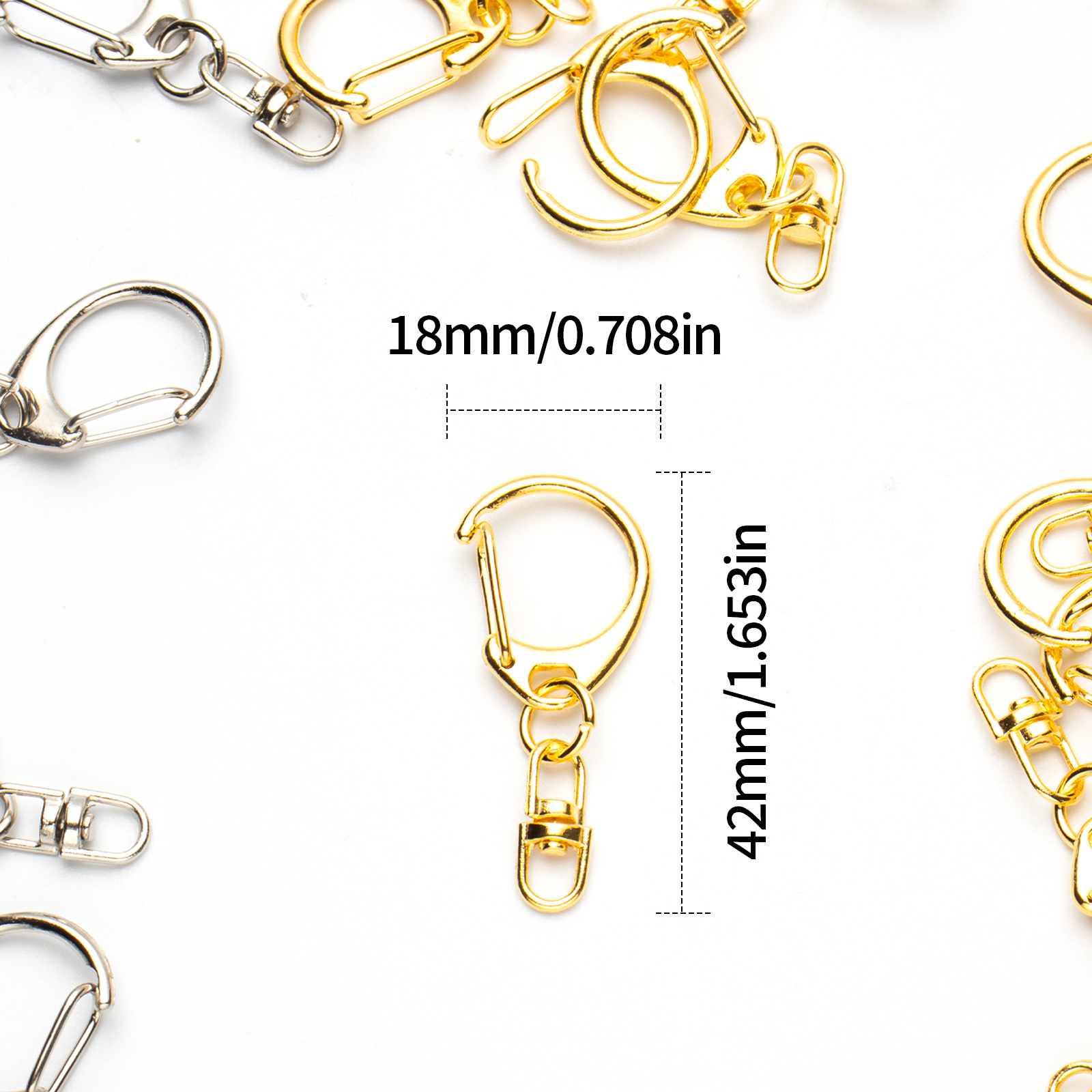 5pcs D Snap Hook Keychain Ring – Jewelry Making Jump Rings recenzja i cena