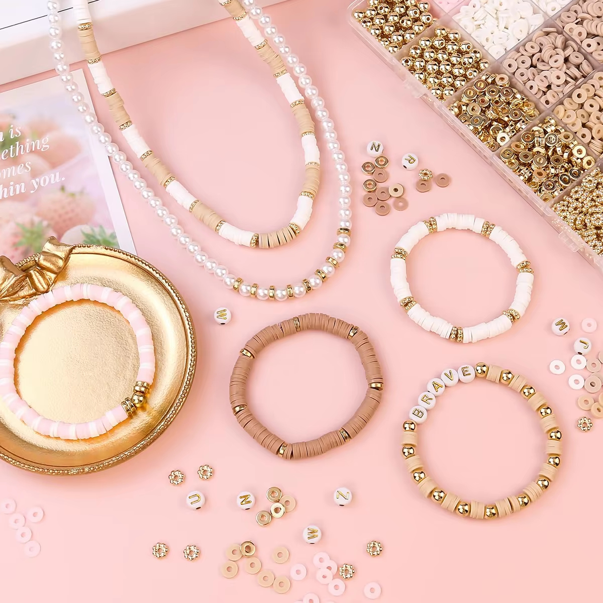 1970pcs light pink clay bead s – Jewelry Making Degree recenzja i cena