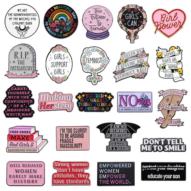 Women Girl Power Enamel Pins F – Jewelry Making History recenzja i cena