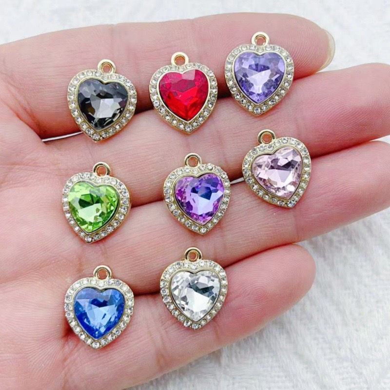 10pcs heart-shaped inlaid colo – Jewelry Making Brass recenzja i cena