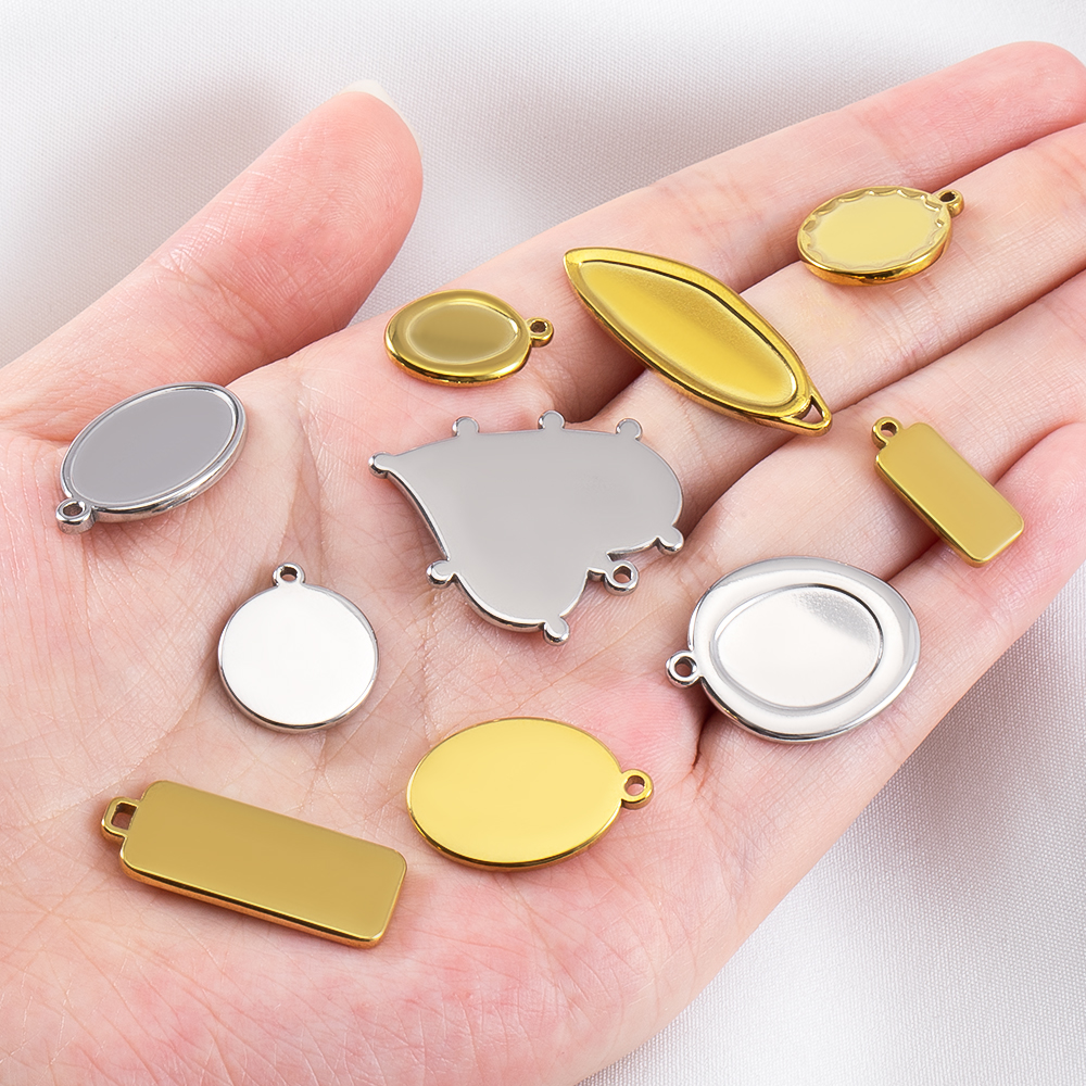 5pcs Stainless Steel Geometry  – Pendant Blank Bezel recenzja i cena