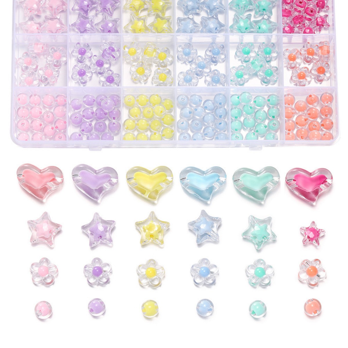 174pcs/Box Heart Acrylic Beads – Jewelry Making For Birthday Party recenzja i cena