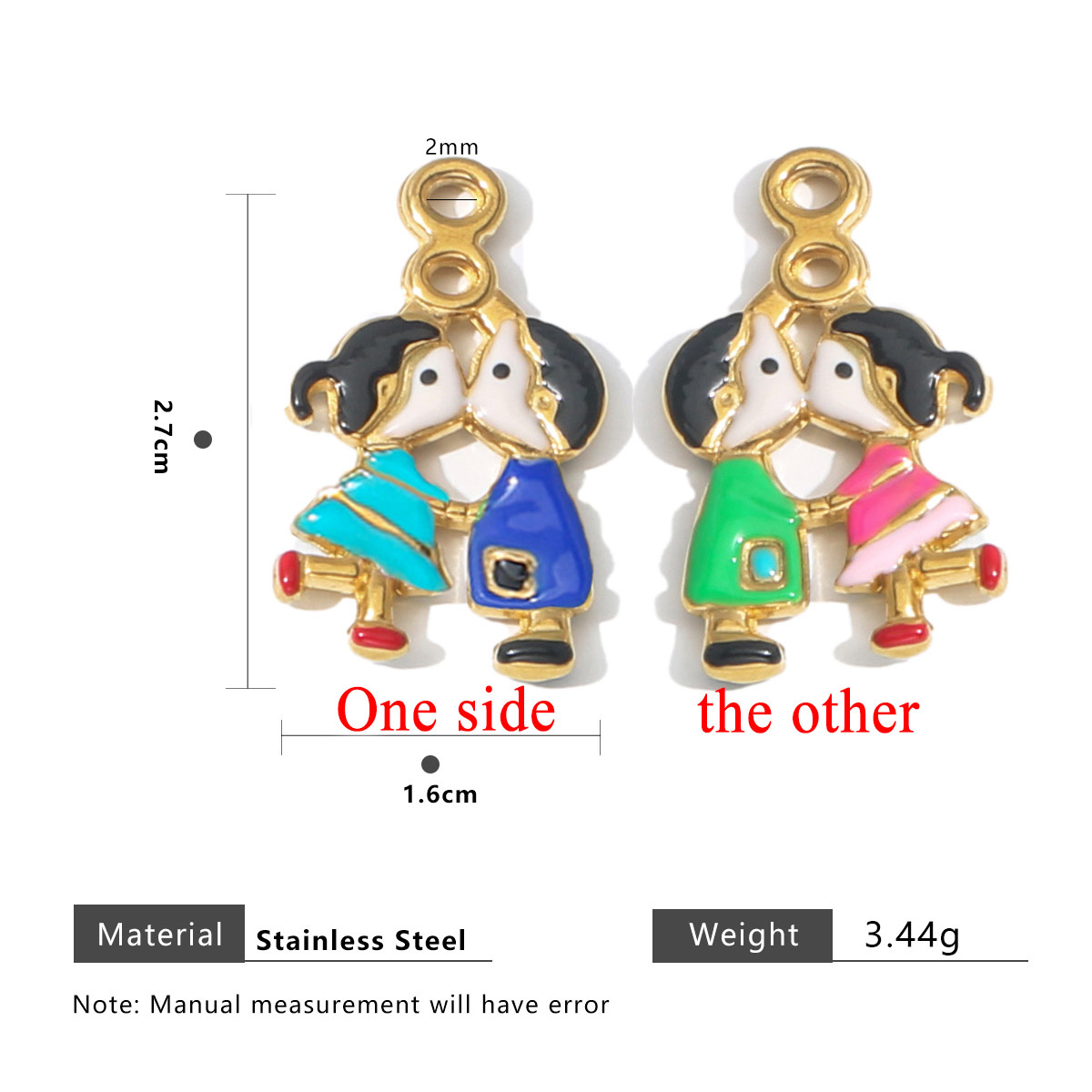 2pcs Stainless Steel Charm Cou – Jewelry Making For Couples recenzja i cena