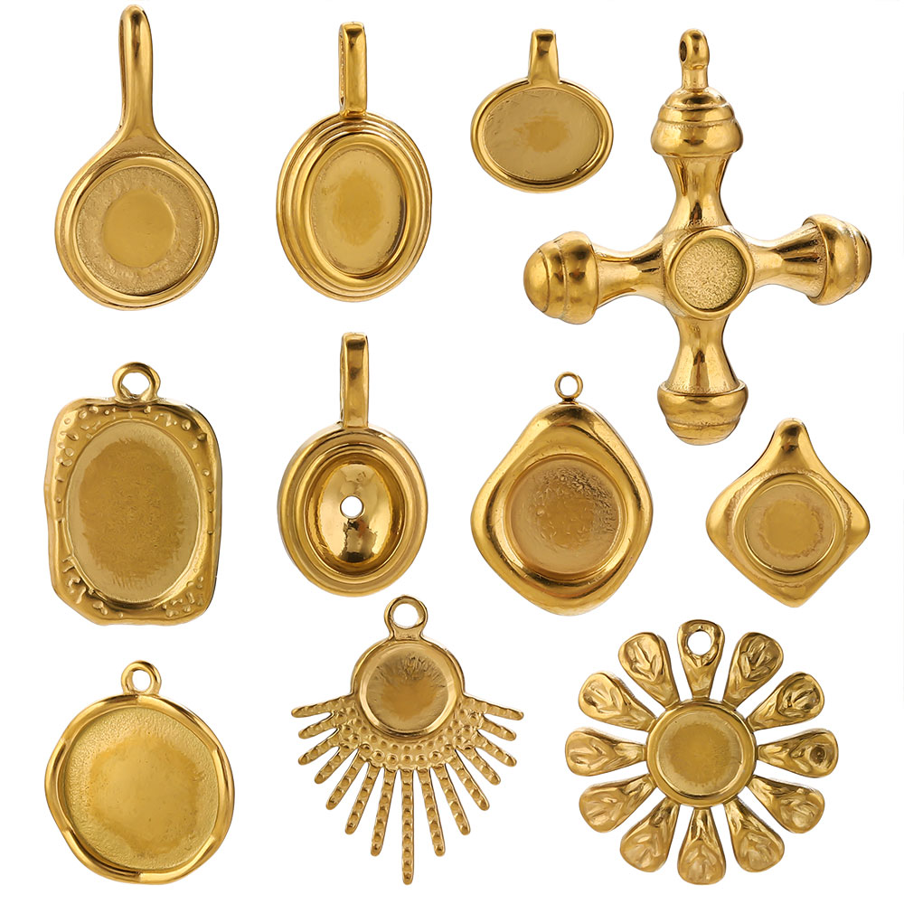 4-5PCS Stainless Steel Gold Ch – Pendant Blank Bezel recenzja i cena