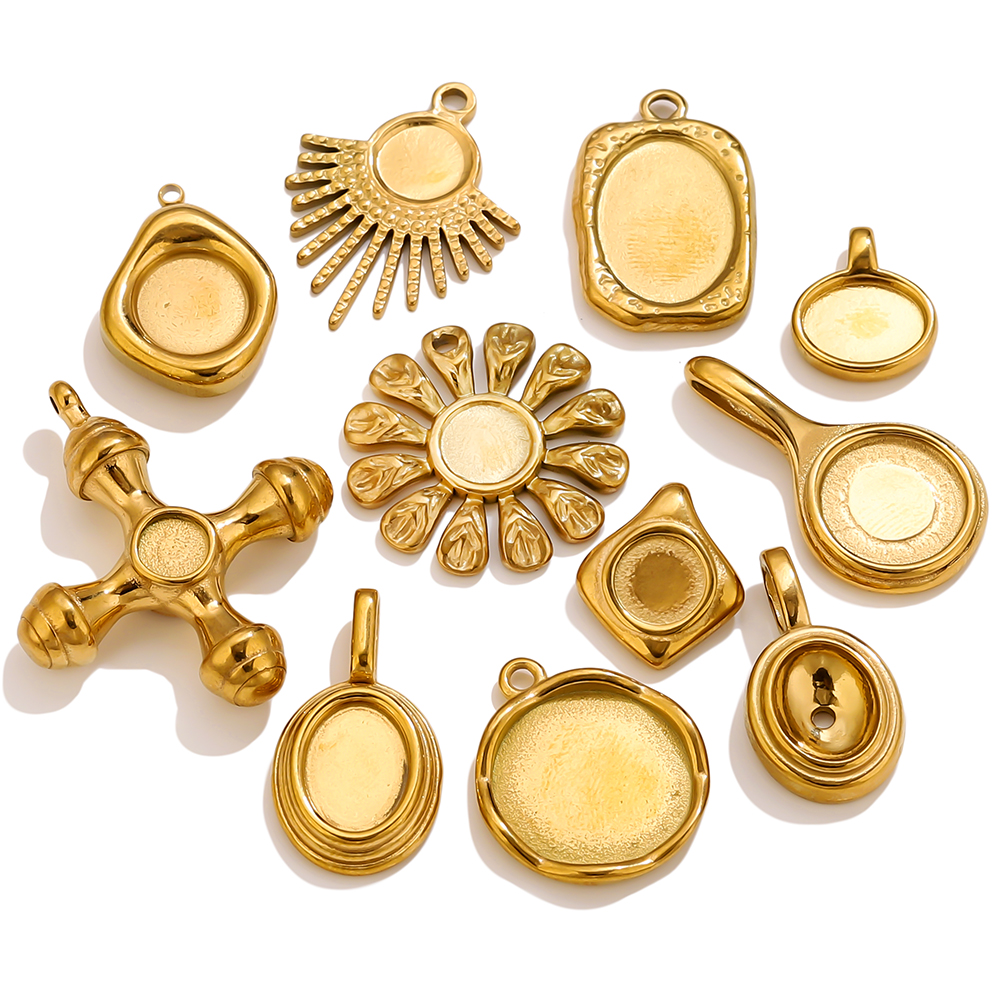 4-5PCS Stainless Steel Gold Ch – Pendant Blank Bezel recenzja i cena