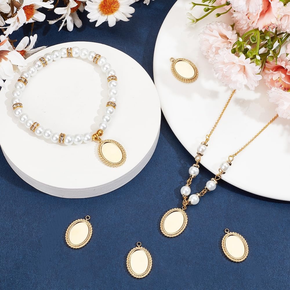 6Pcs Cabochon Settings Charms  – Pendant Blank Bezel recenzja i cena