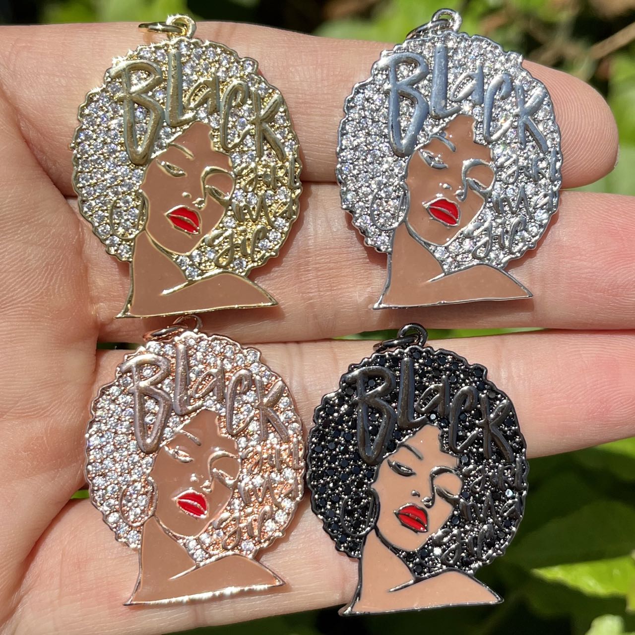 5Pcs Zirconia Paved Black Girl – Jewelry Making History recenzja i cena