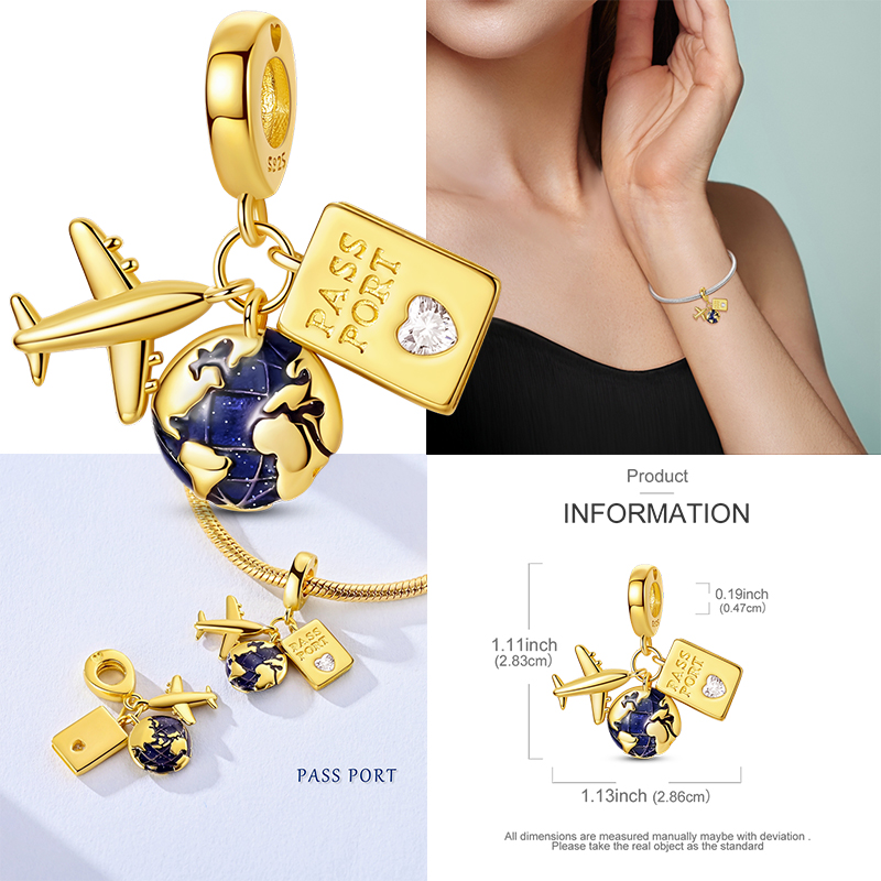 Travel Series Charms 925 Silve – Jewelry Making Paris recenzja i cena