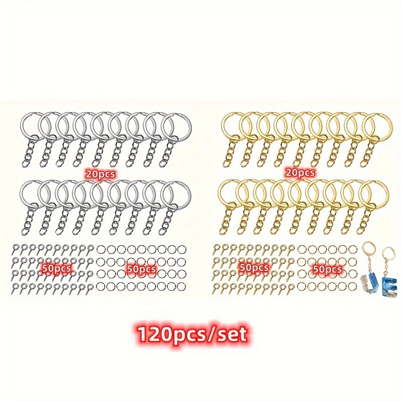 120pcs DIY Keychain Jump Rings – Jewelry Making Eye Pins recenzja i cena