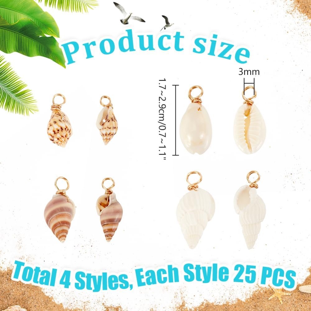 100pcs 4 Styles Natural Shell  – Jewelry Making Degree recenzja i cena