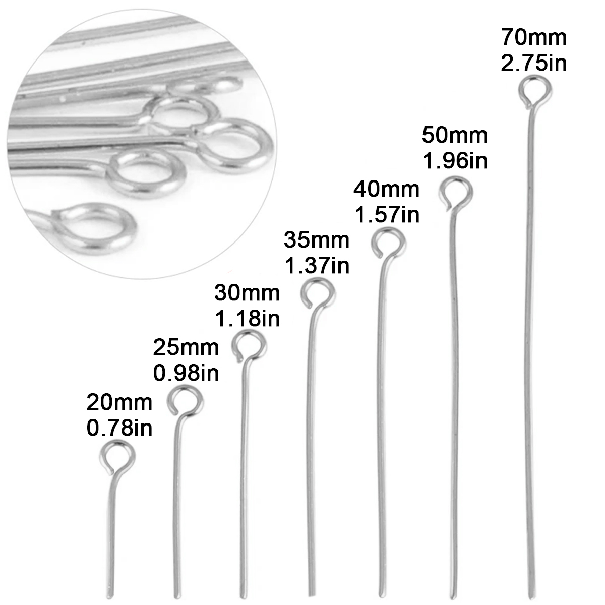 100Pcs/Lot Stainless Steel Eye – Jewelry Making Eye Pins recenzja i cena