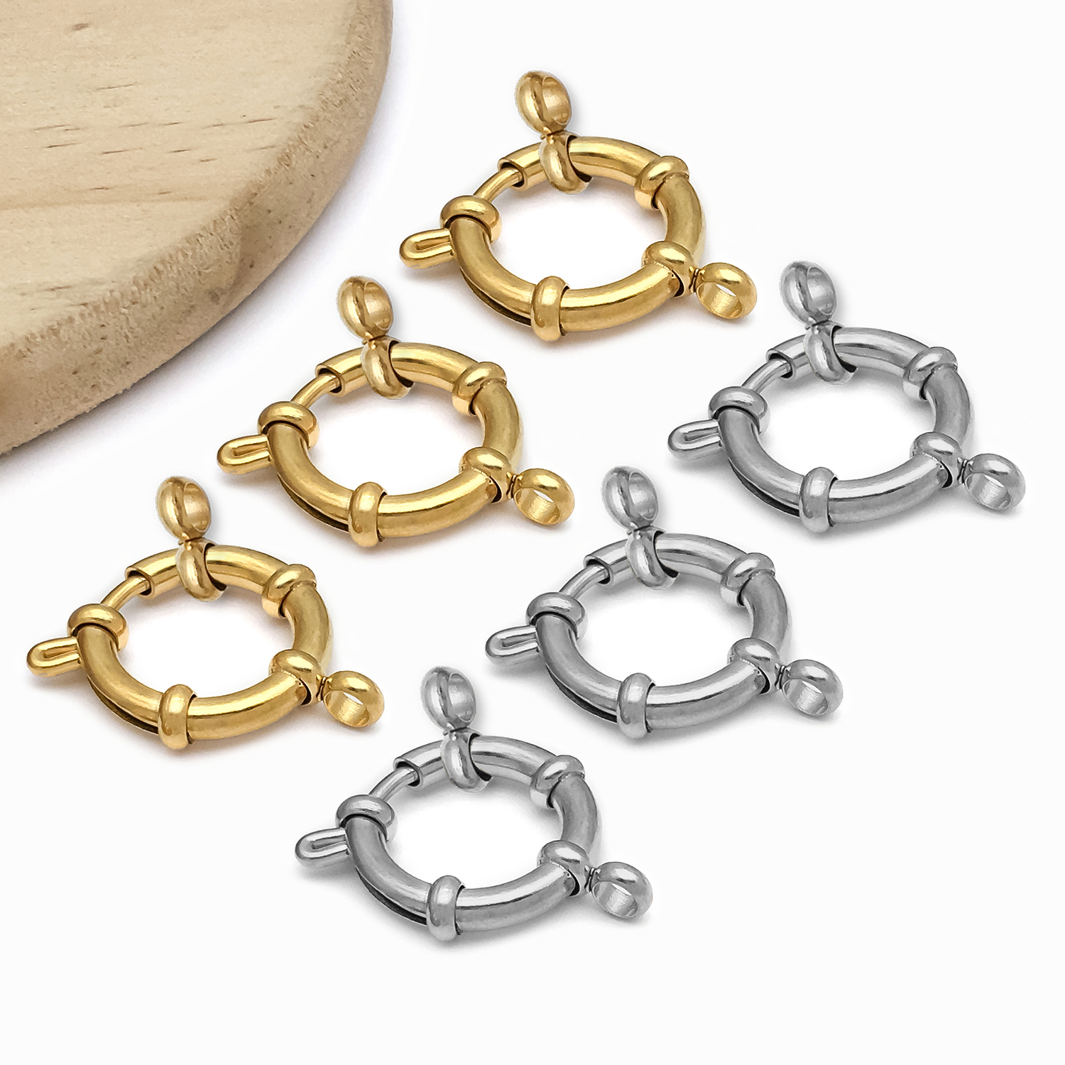 2pcs Stainless Steel Round Cla – Jewelry Making Brass recenzja i cena
