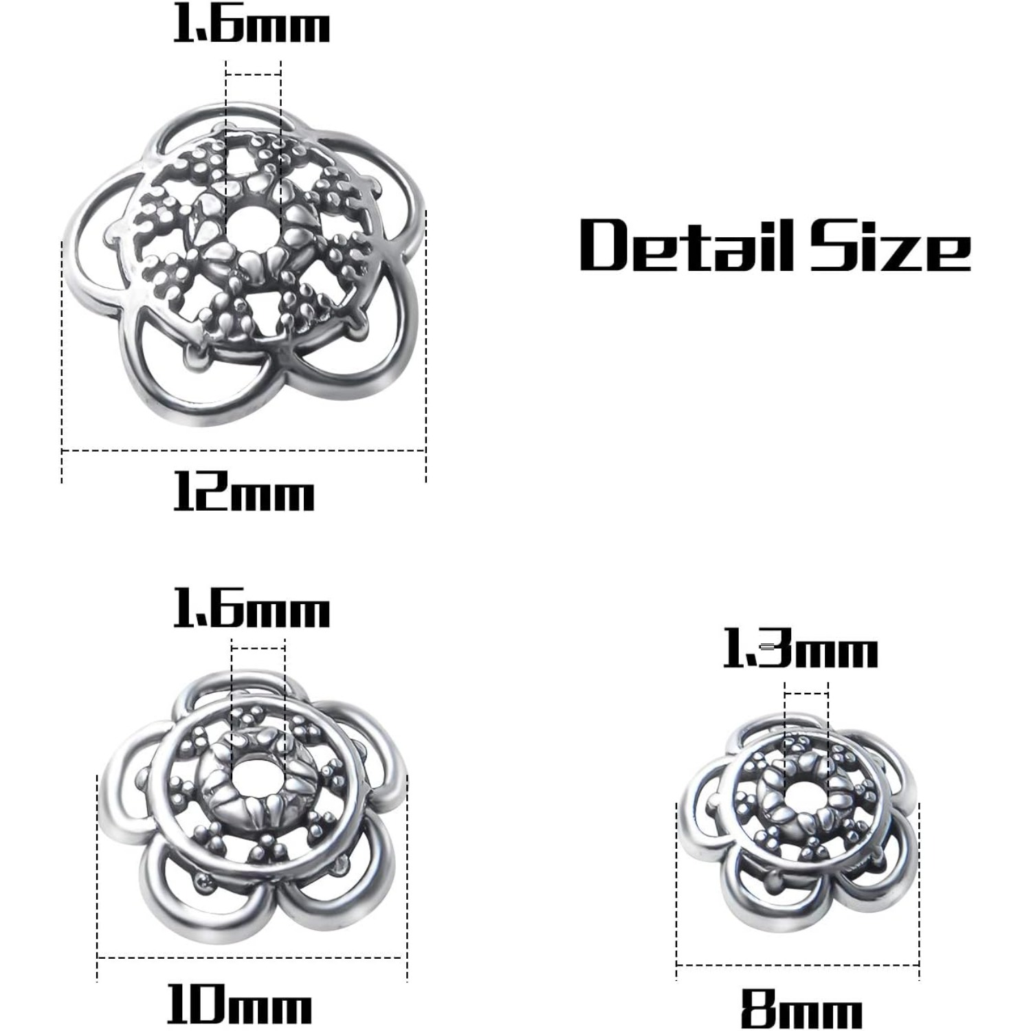 200pcs Flower Bead Caps Alloy  – Jewelry Making Bali recenzja i cena