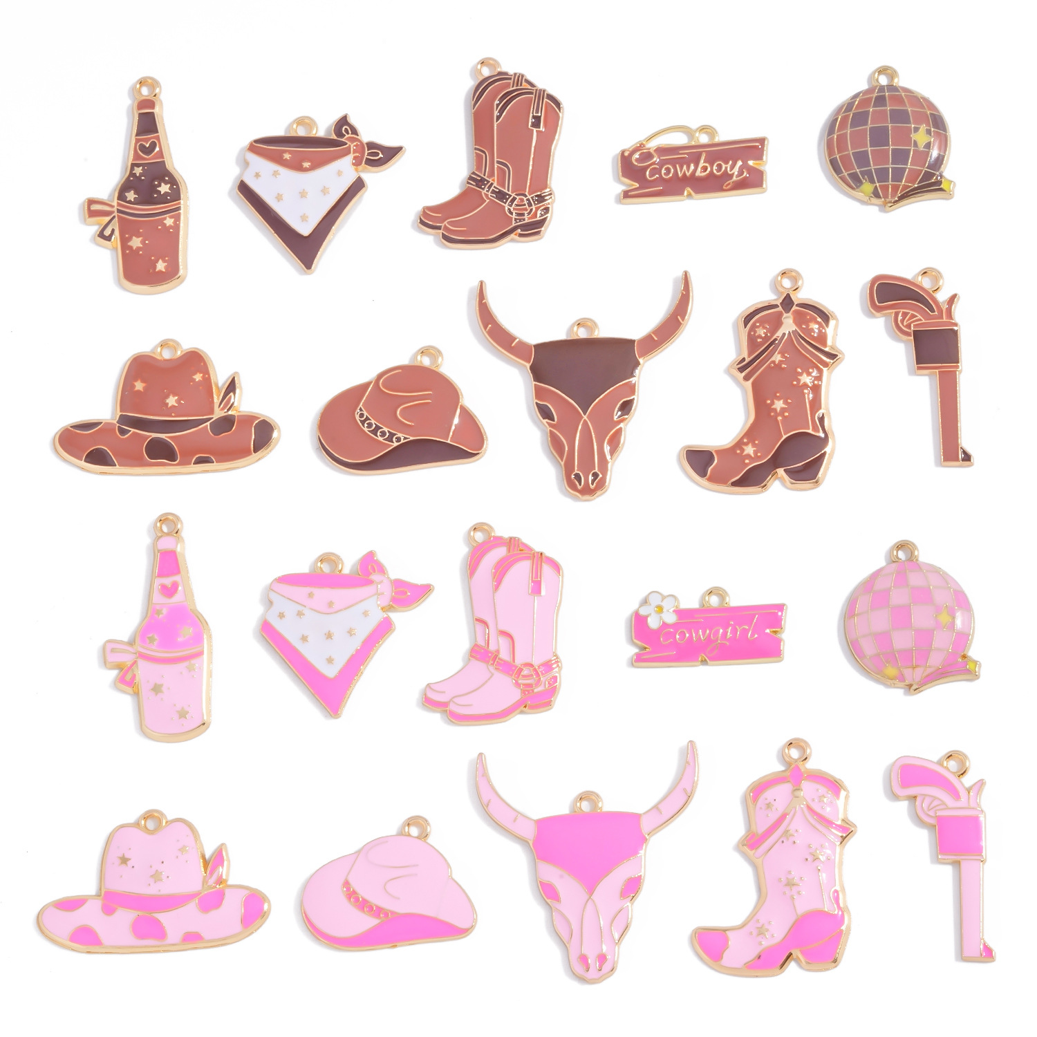 Cowboy Cowgirl Enamel Charms A – Jewelry Making Event recenzja i cena