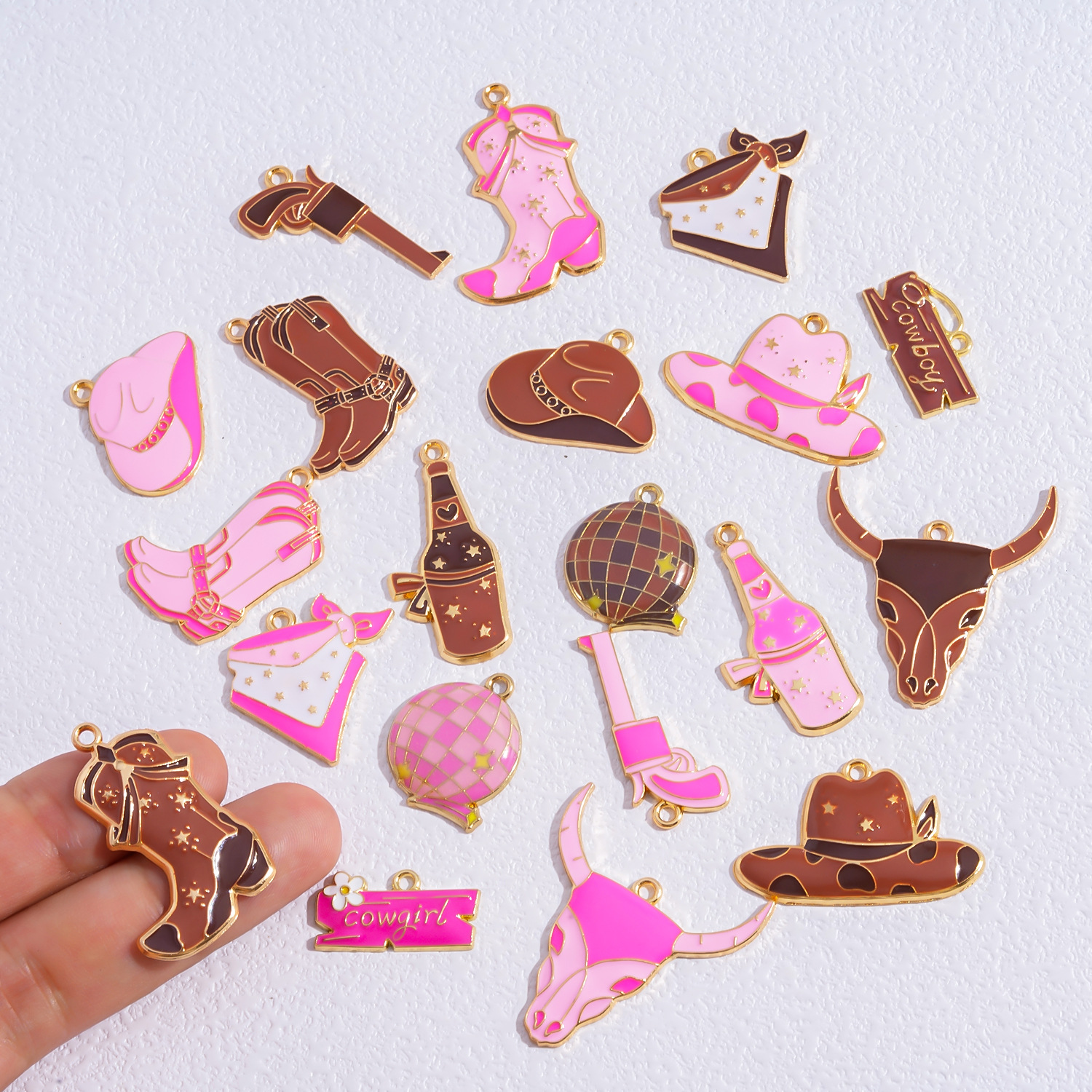 Cowboy Cowgirl Enamel Charms A – Jewelry Making Event recenzja i cena