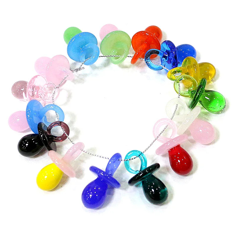 1PC Mini Glass Pacifier Charm  – Jewelry Making For Birthday Party recenzja i cena
