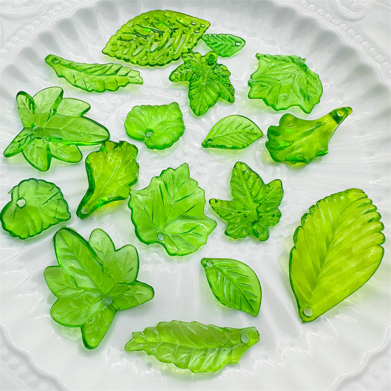about 20pcs Green Acrylic Leaf – Jewelry Making Event recenzja i cena